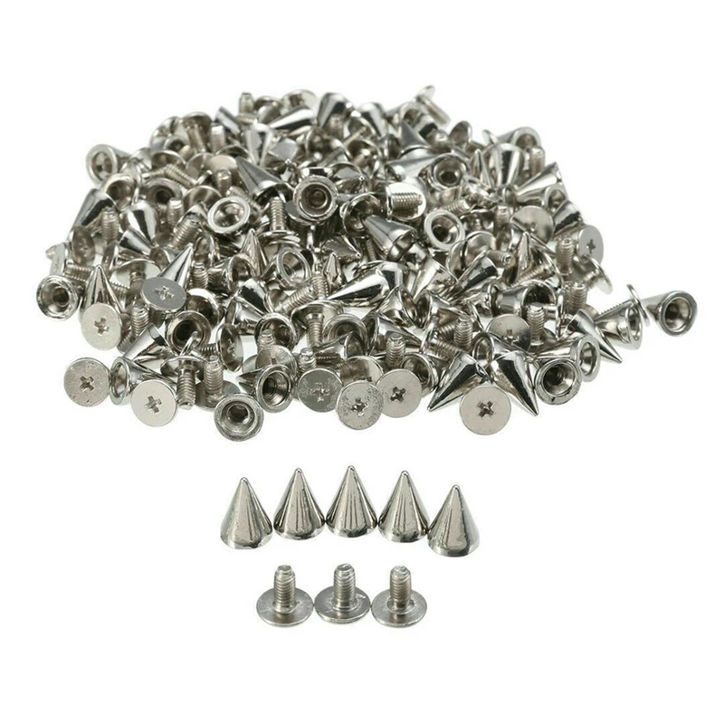 

100pcs/lot Alloy Spikes Cone Studs Rivet Bullet Spikes Cone Screw Studs for Clothes Leathercraft Punk Rock 7x10mm Coned Spikes