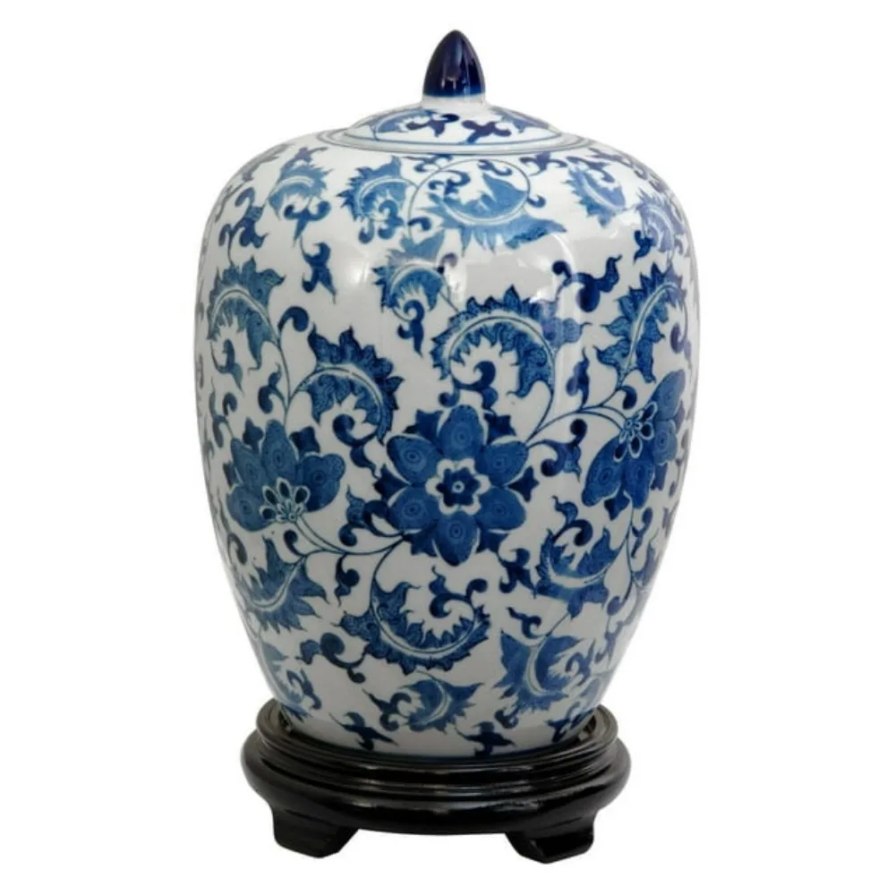 

Floral Blue & White Porcelain Vase Jar Room Decor Free Shipping Home Decorations Vase for Flowers Decoration Garden