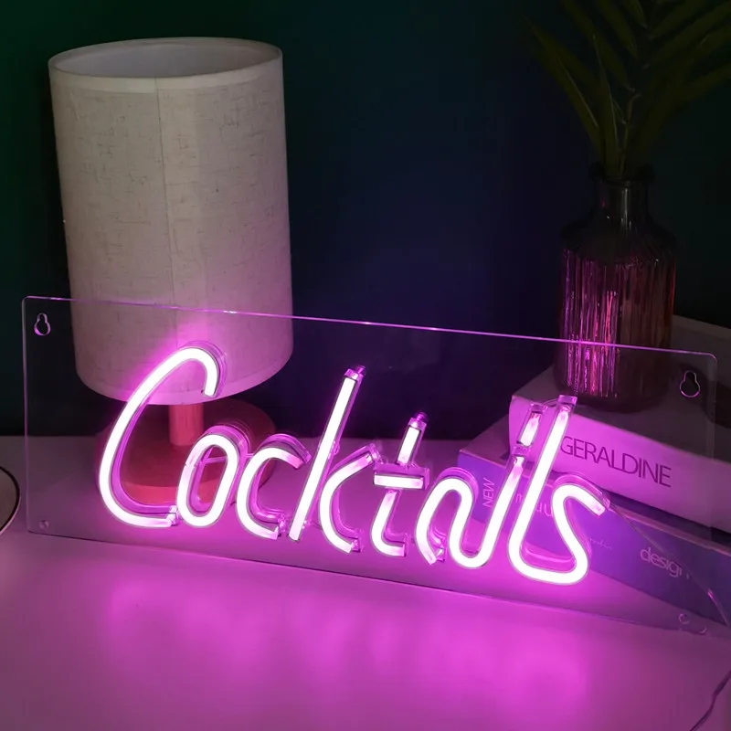 LED Cocktails Cloud Neon Sign Lights For Bedroom Wall USB Night Lamp Atmosphere Birthday Gift Wedding Home Xmas Party Room Decor