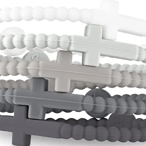 5 шт. милый простой красочный браслет с крестом силиконовый эластичный круглый из