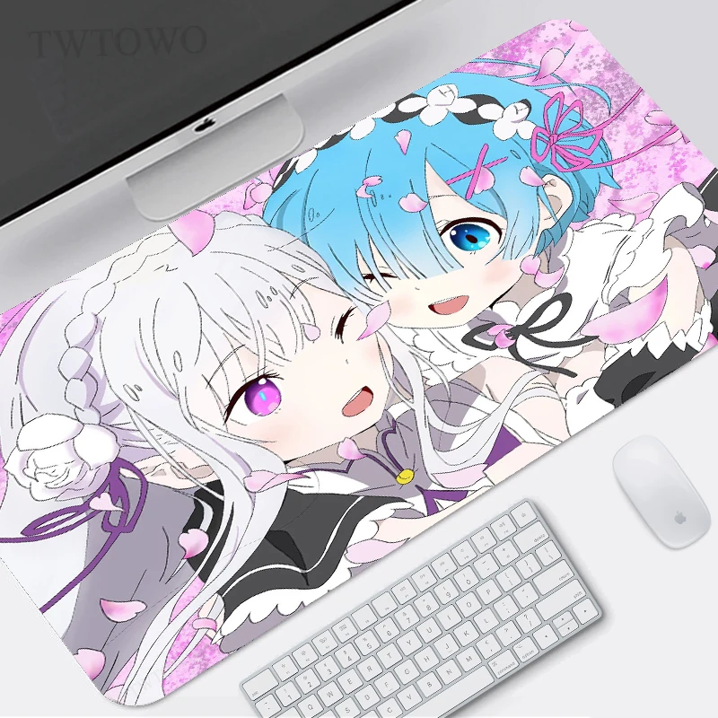 

Rem Re Zero Mouse Pad Gamer XL Custom Computer HD Home Mousepad XXL Desk Mats Soft Carpet Anti Slip Natural Rubber PC Table Mat