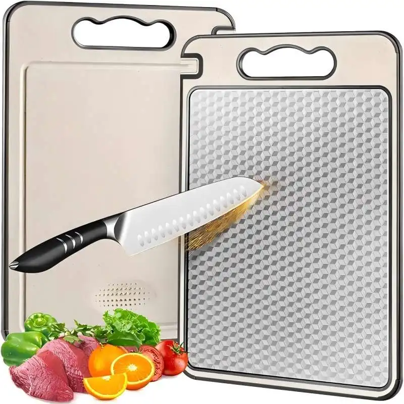 

Новая титановая кухонная разделочная доска, двухсторонняя нескользящая разделочная доска, устойчивая к царапинам и легко чистящаяся разделочная доска для еды