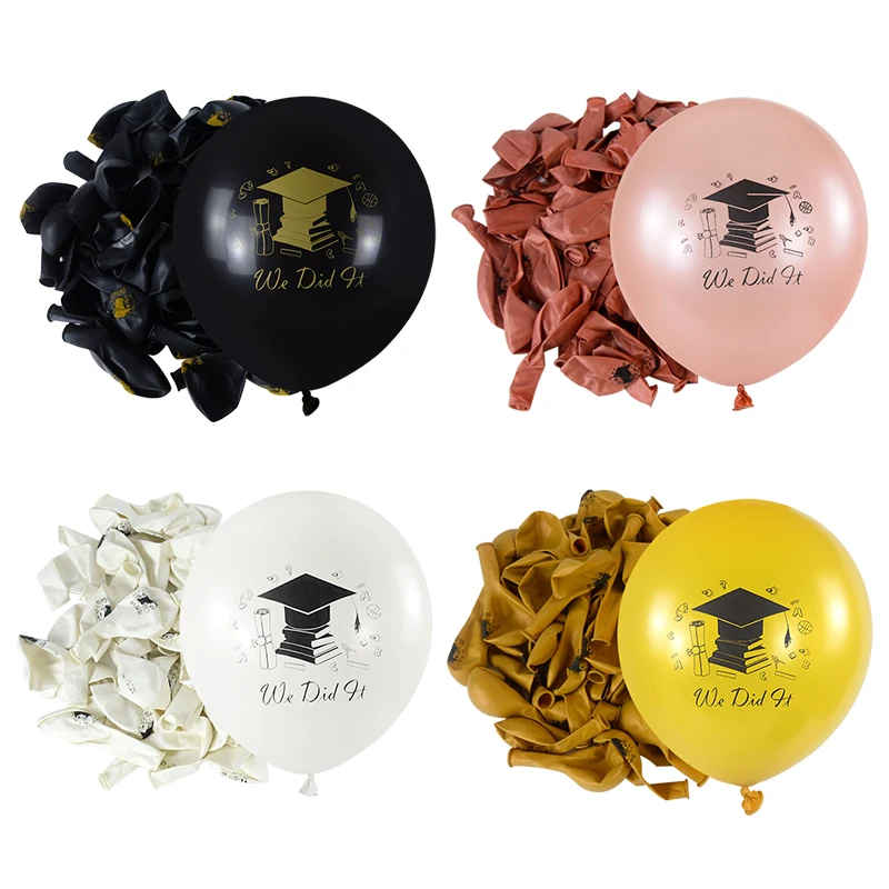 

10Pcs 12inch We Did It Print Helium Latex Balloon 2023 Graduation Party Decoration Supplies Congratulation Grad Party Gift