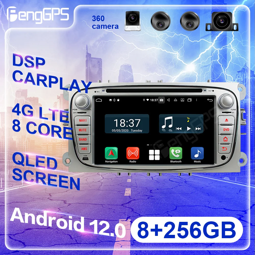 

Автомагнитола для Ford Mondeo 256-2008, 8 + 2011 ГБ, Android 12, стереопроигрыватель Mltimedia, GPS-навигация, головное устройство Carplay