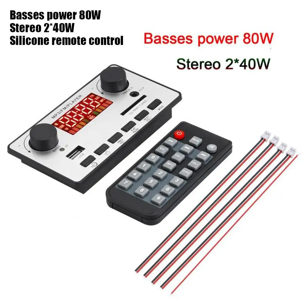 

12 В 80 Вт усилитель бас декодер плата 2x40 Вт усилитель стерео Mp3 декодирование вызовов запись материнская плата Bluetooth Совместимость Y10