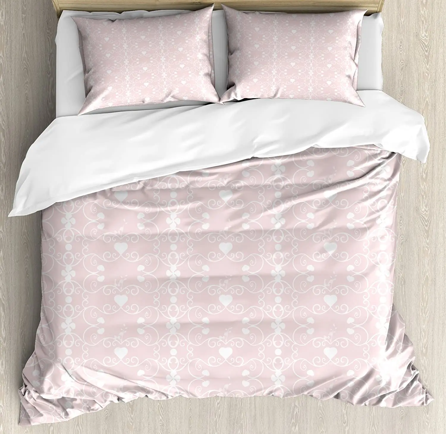 

Pink and White Bedding Set Victorian Style Girly Feminine P 3pcs Duvet Cover Set Bed Set Quilt Cover Pillow Case Comforter Cover