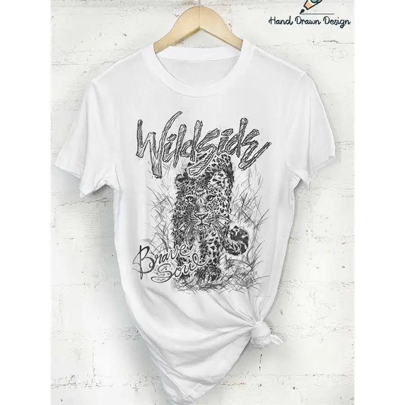 

Wild Side Brave Soul Hand Drawn Graphic Tshirts