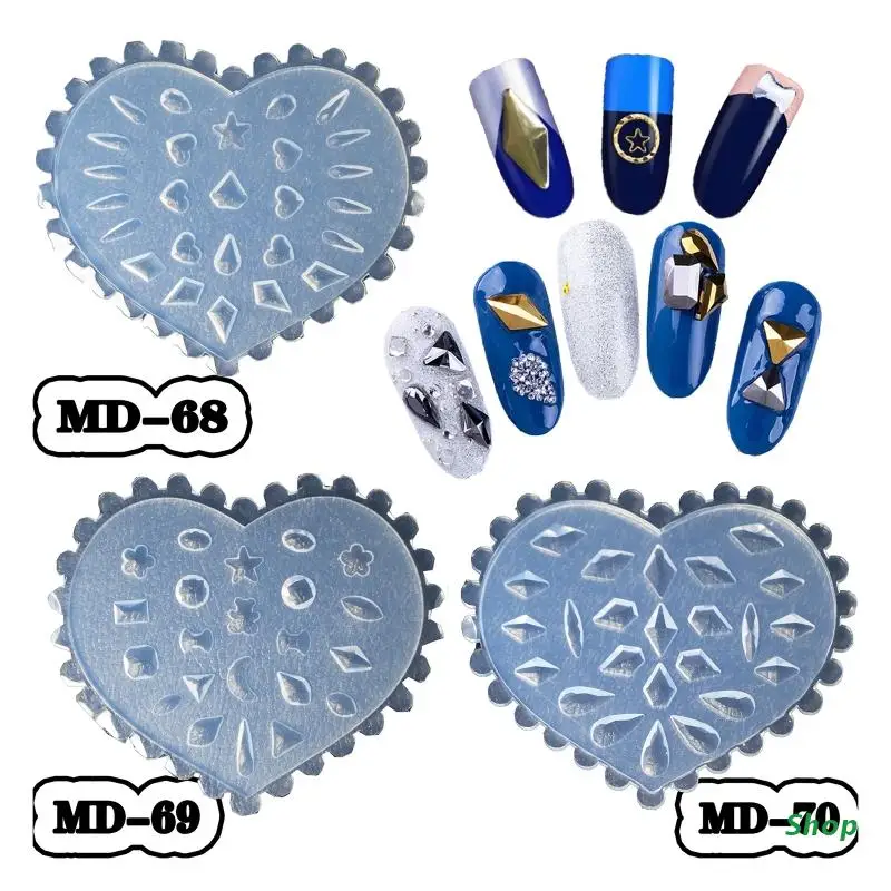

L5YC Decortive Tiny Flower Mold Nail Art Making Tool Mould Kit Star Heart Leaf Mold