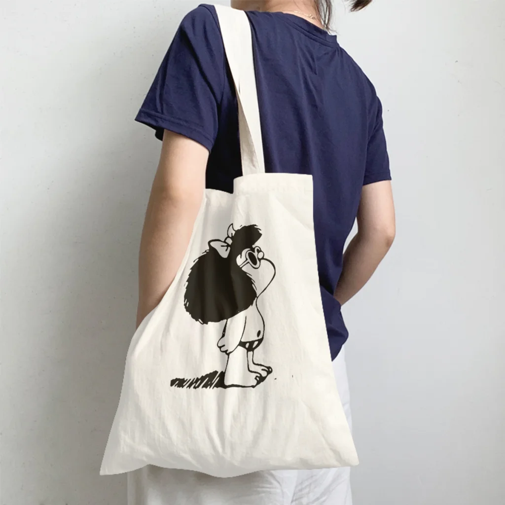 

Is a SunHandbag Mafalda Quino Comics Manga Girl Shoulder Canvas Bags Adults Storage Pocket Shopper HandBags Large Pouch Tote Bag