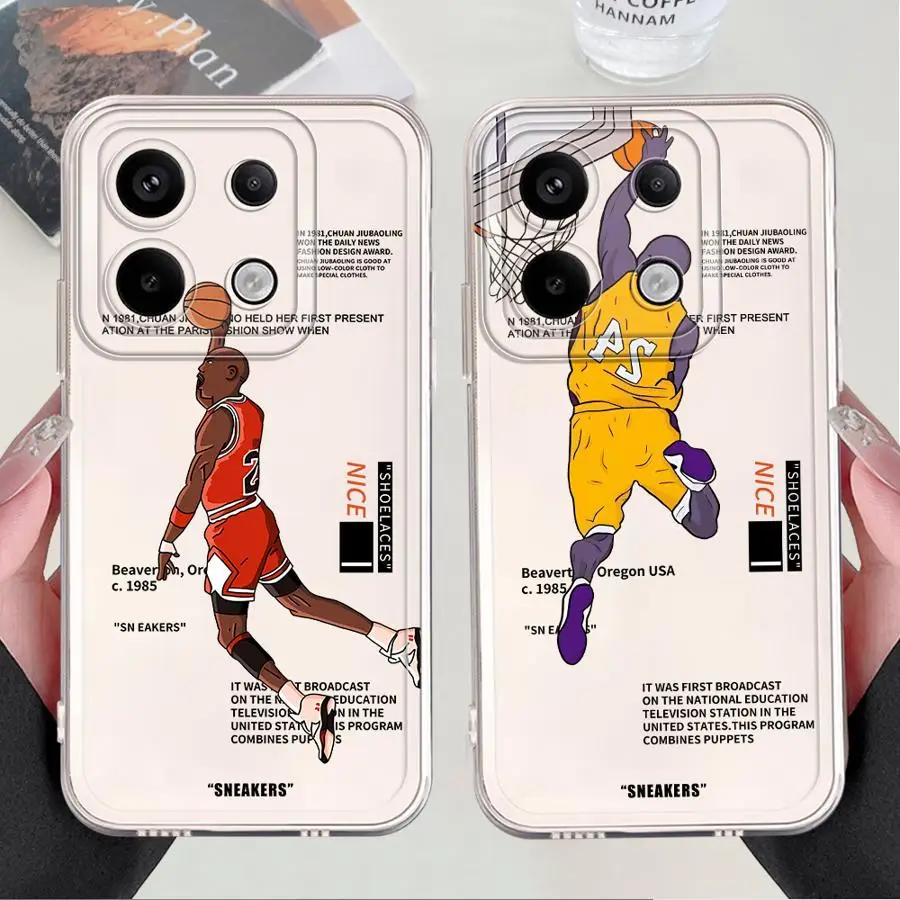 Чехол для телефона Баскетбольные кроссовки Xiaomi Redmi 9A 9T 10A 14C A1 A2 Plus A3x Note 8 9 Pro Cover
