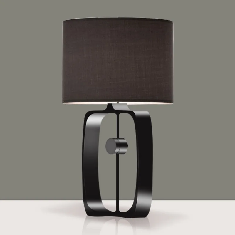 

Современная черная настольная лампа в скандинавском стиле E27, декоративный Настольный светильник, лампа для чтения, боковая лампа для кабин...