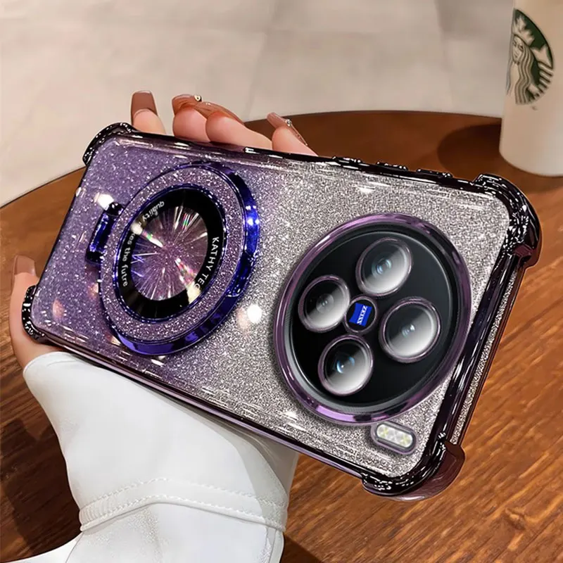 X200 Роскошный блестящий противоударный чехол-подставка для Vivo pro mini V30 V29 Lite V40 Y77E