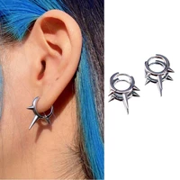 2pcs stainless steel earring hoop punk jewelry cartilage helix piercing ear steel rings daith piercing tragus rook body jewelry