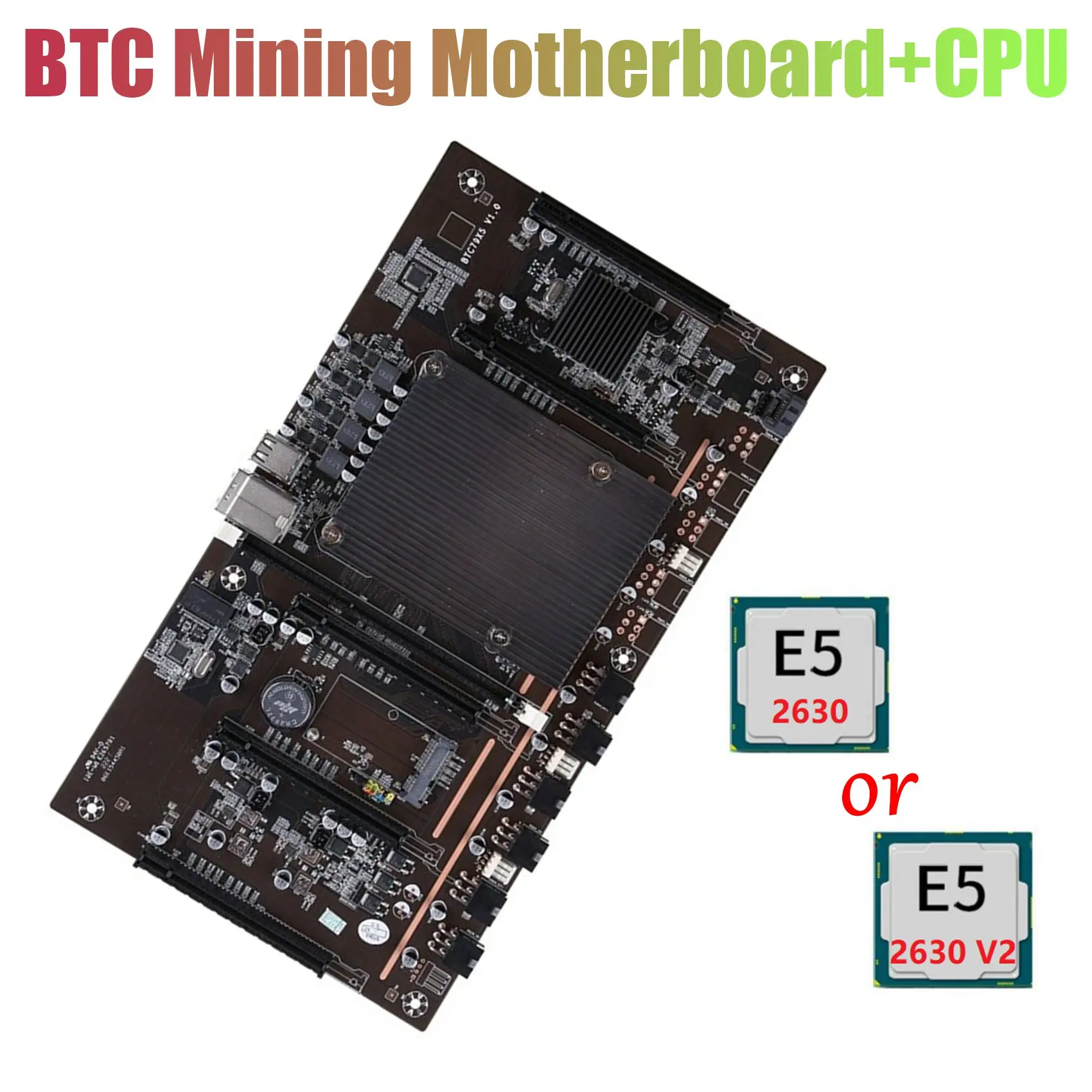 Материнская плата H61 X79 для майнинга BTC с ЦП E5 2630 V2 5X PCI-E 8X LGA 2011 DDR3 поддержка 3060 3080 GPU |