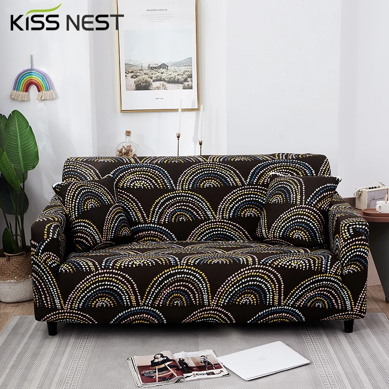 

Elastic Covers for Sofa 1, 2, 3 ,4seater. Sofa Cover with Armrests, Printed, Durable, 95% Polyester 5% Spandex