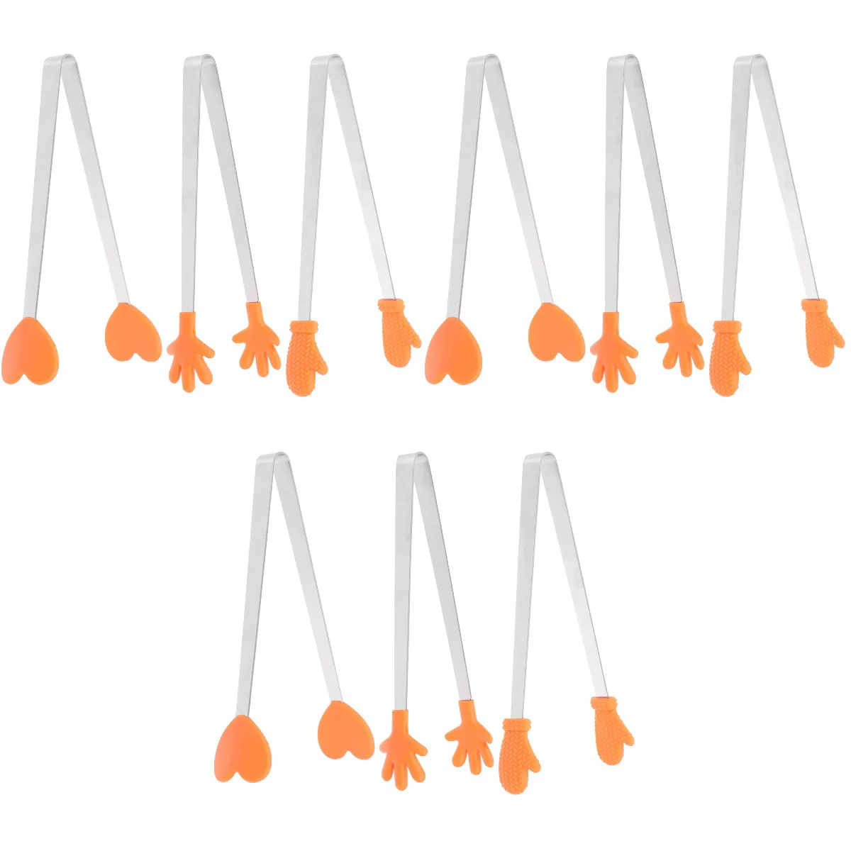 

Tongs Small Tong Ice Sugar Minicube Kitchen Cooking Silicone Appetizers Stainlessbread Grill Steel Handmetal Heart Anti Serving