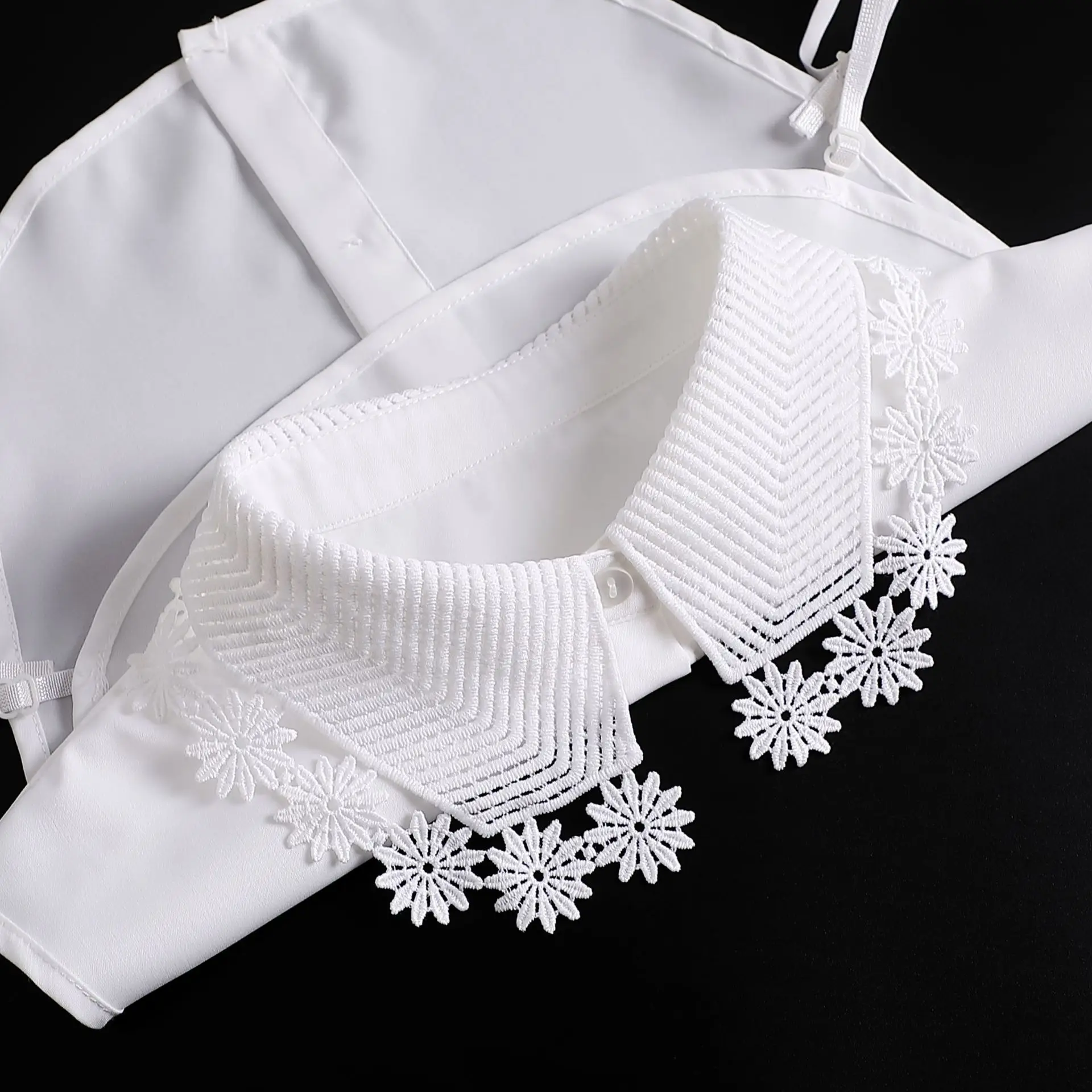 

Women White Fake Collar Blouse Tops Adult Solid Detachable Shirt Collar False Lapel Blouse Top Women Clothes Accessories