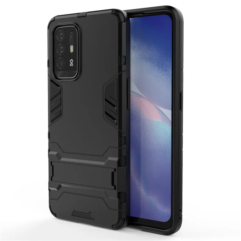 

For Cover Oppo A94 A93 A53 A12 A32 A74 A73 5g 4g Case Hybrid Stand Silicone Armor Back Case For Oppo F19 F17 Ax5 Ax7 Pro Cover