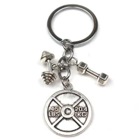 barbell dumbbell weightlifting sport keychain