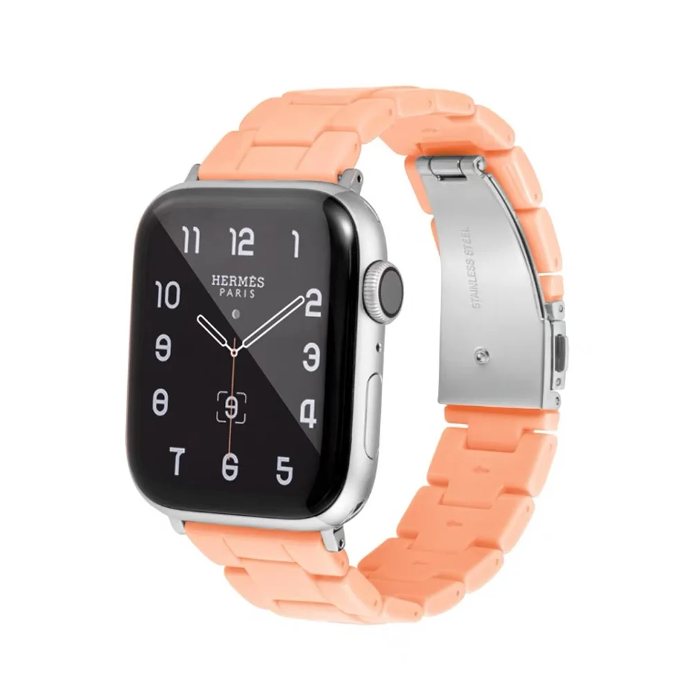 Светильник дешевый ремешок для Apple Watch модный акриловый браслет iWatch с пряжкой из