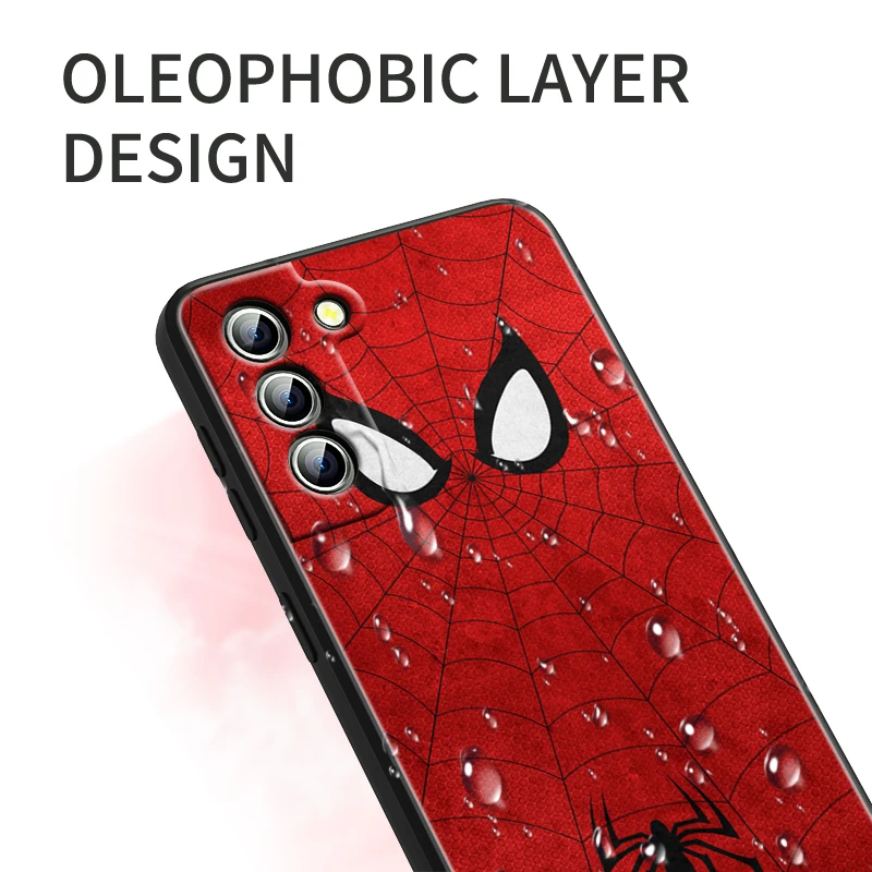 Marvel Spiderman logo Phone Case For Samsung Galaxy S23 S22 S21 S20 FE Ultra Pro Lite S10 S10E S9 Plus 5G Black Funda Cover