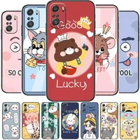 cartoon cute phone case for xiaomi mi 11 lite pro ultra 10s 9 8 mix 4 fold 10t 5g soft back coque funda black