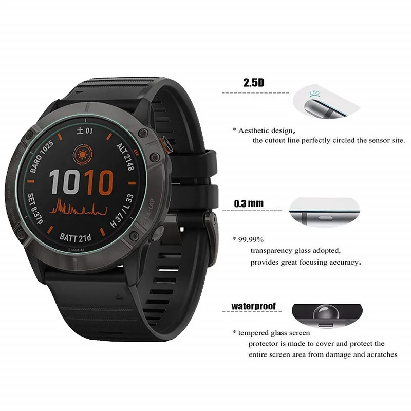 10 упаковок экран для часов Garmin Fenix7 7S 7X 6 6X 6S 5 5X фотопленка HD 3D закаленное стекло