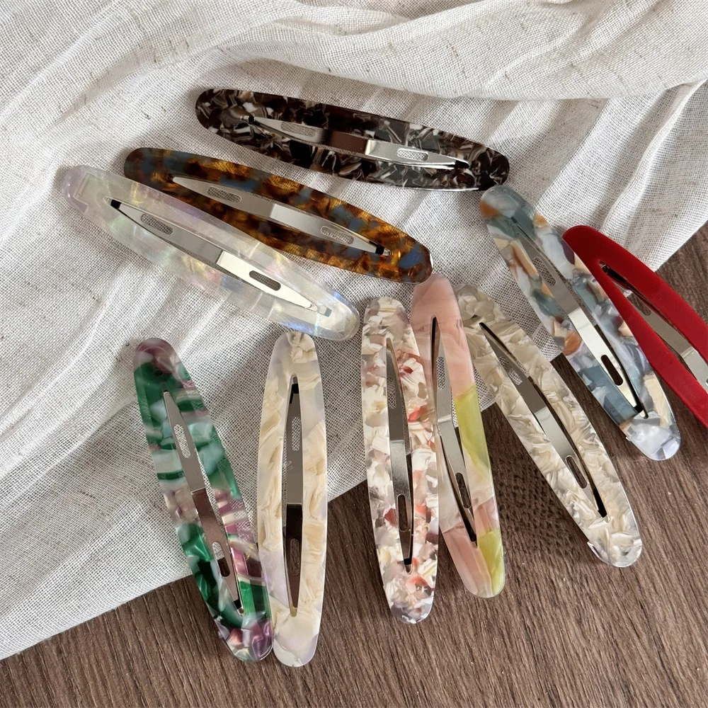 Заколки из ацетата овальные геометрические заколки для волос красочные милые