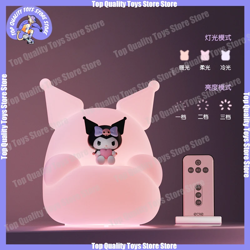 

Sanrio Kuromi Night Light Sitting On The Sofa Kawaii Silicone Decompression Pat Light Led Lamp Bedside Bedroom Decorative Toy
