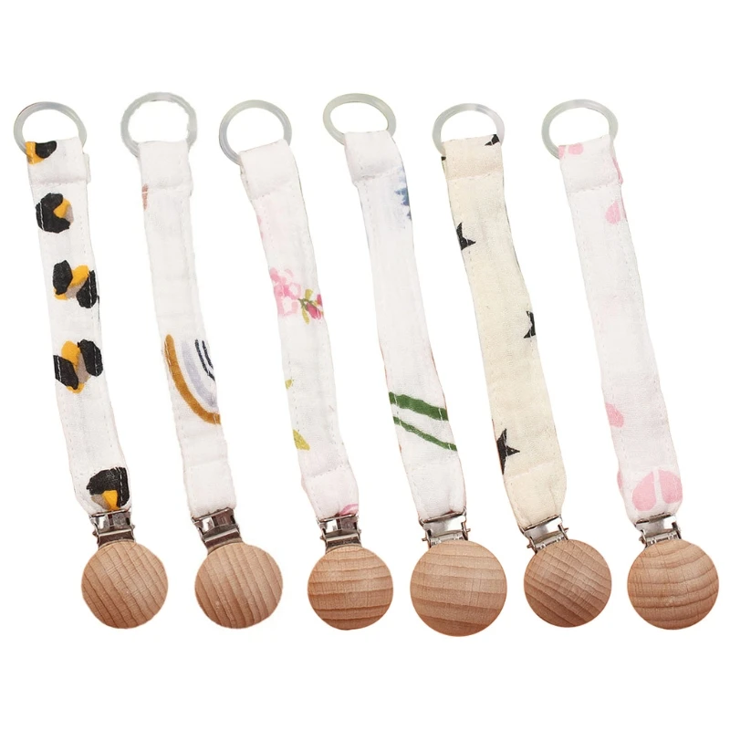 

Мягкая хлопчатобумажная ткань с принтом цепочка для соски зажим для детского ухода Прорезыватель для зубов держатель для соски