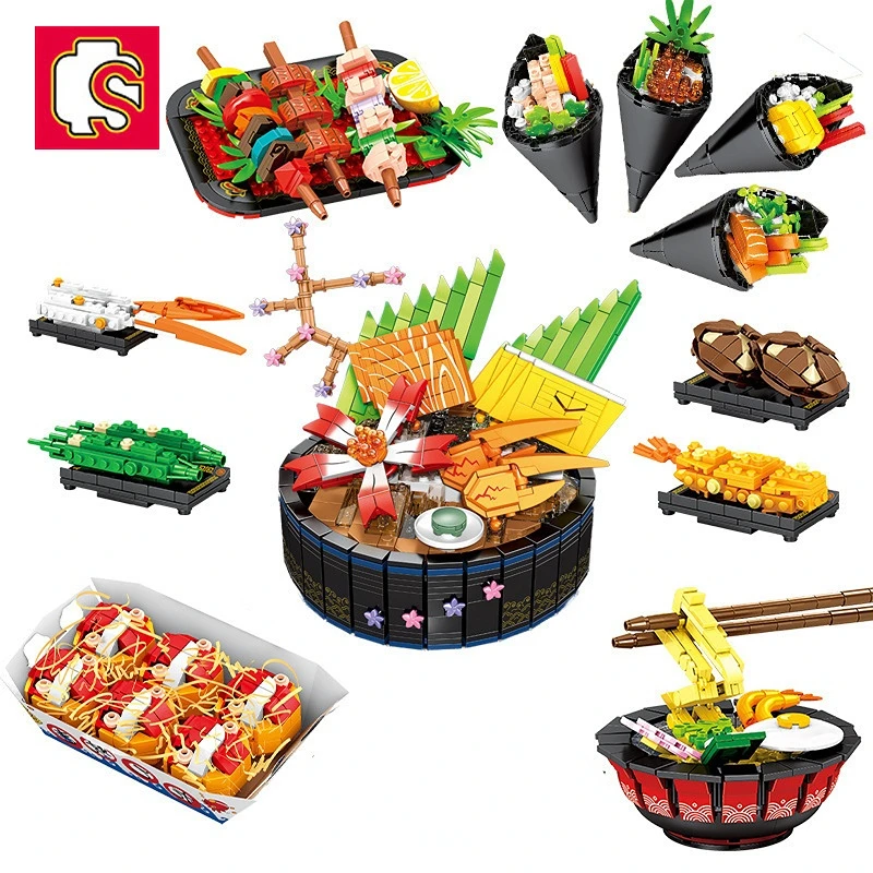 Building Blocks Diy Bricks Roleplay Stem Food Model Kits Gifts