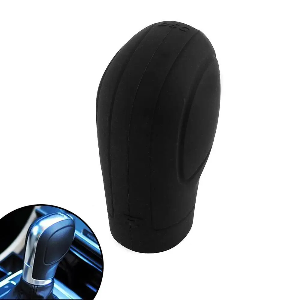 

Soft Silicone Nonslip Car Shift Knob Gear Stick Cover Protector with Trepanning Design - Black car interior decoration