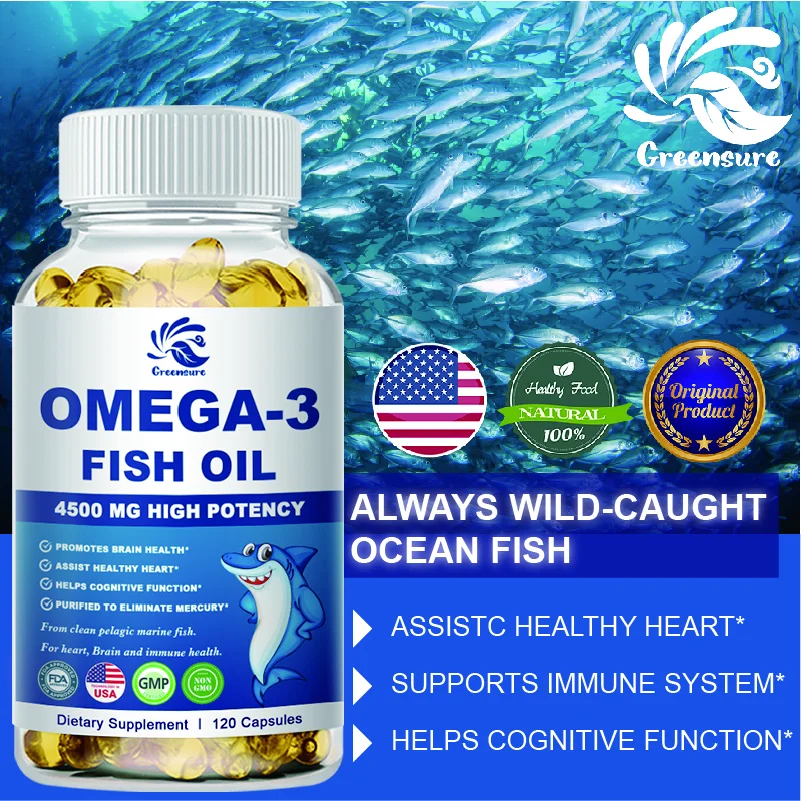 

Рыбий жир, капсулы омега-3, поддержка мозговой нервной системы, хорошее сердечно-сосудистое, противовоспалительное, оздоровительный антиоксидант для кожи