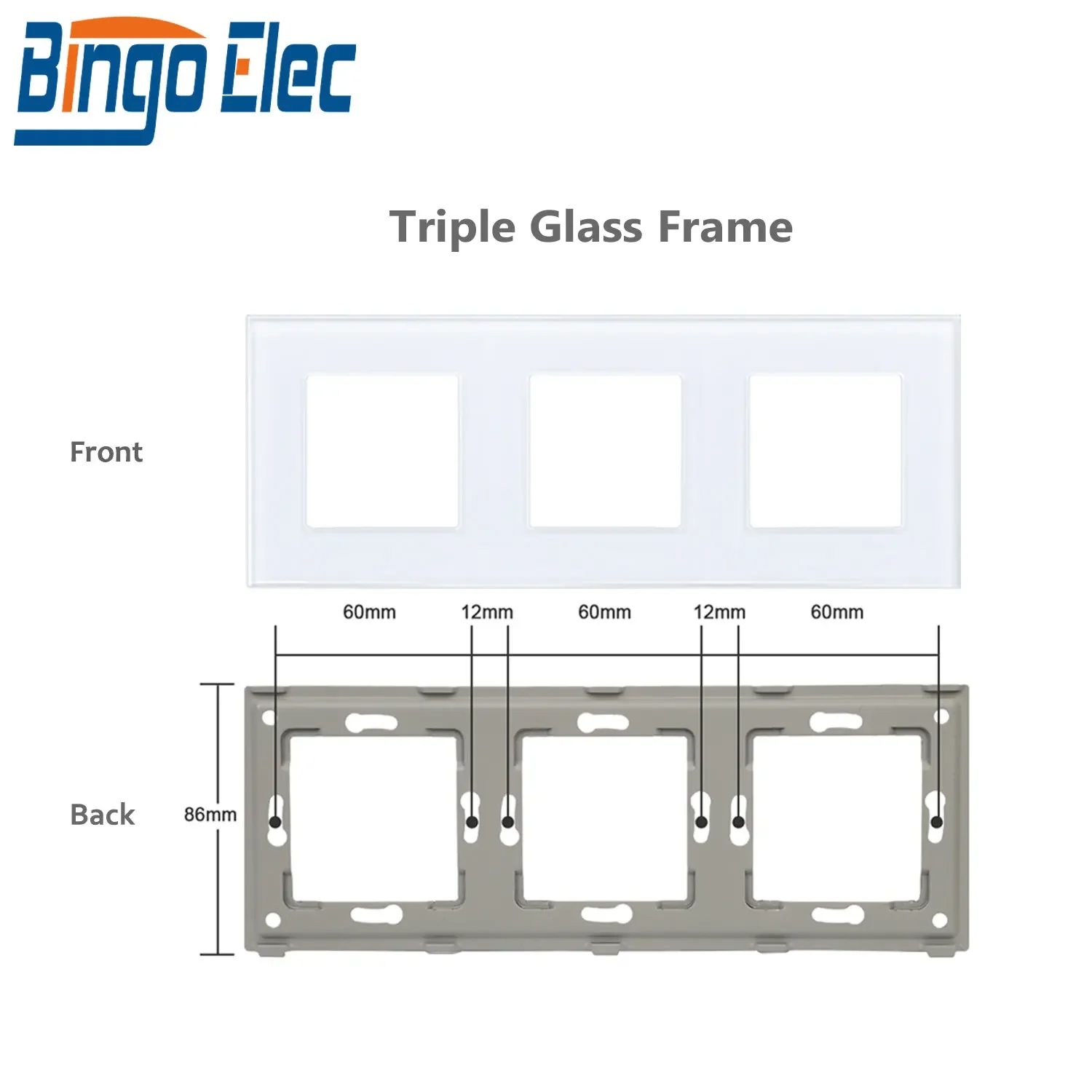 

Bingoelec модульная белая стеклянная рамка для розетки
