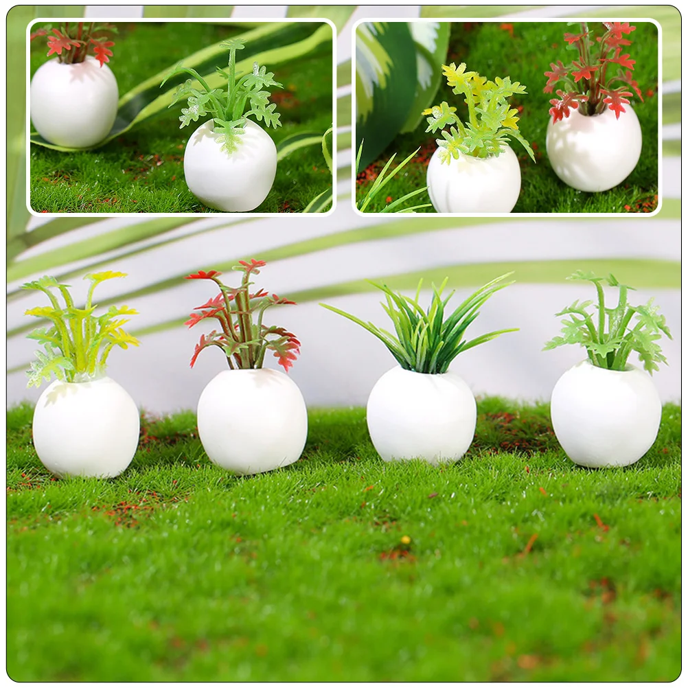 12 шт. мини-горшечные растения модель бонсай декор дома крошечный реквизит