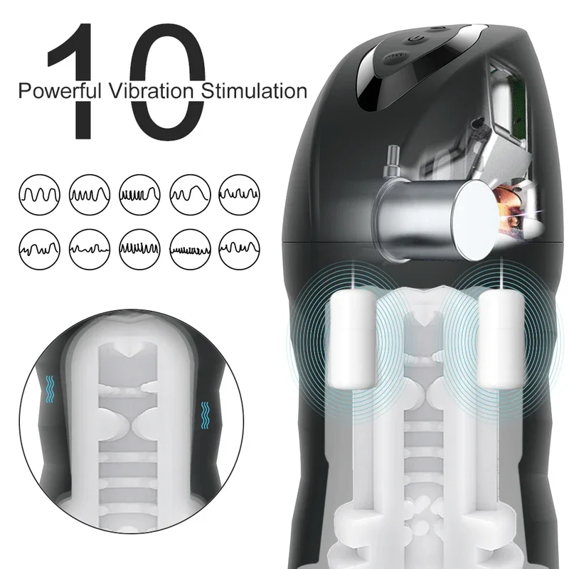 Automatic Male Sucking Mastubator Vibration Blowjob Machine Masturbation Cup Sex Toys Adult Goods for Men Masturbate Supplies