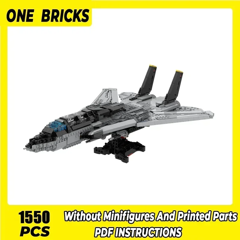Moc строительные кирпичи модель военного самолета F-14 Tomcat технология истребителя