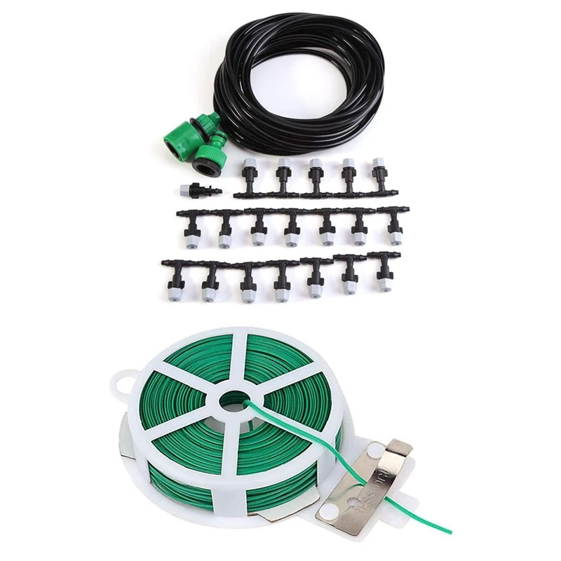 

Practical DIY Garden Patio Misting Mini Flow Drip Irrigation Misting Cooling System With Gardening Twisted Wire