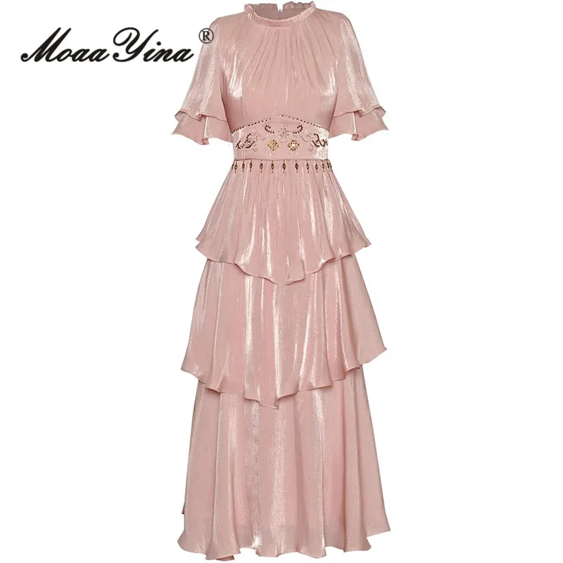 Летнее женское бальное платье MoaaYina с рукавом-бабочкой и высокой талией