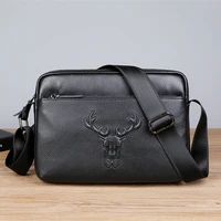 business fashion trend crossbody designer handbags mens genuine leather sling casual vintage shoulder messenger bag for husband