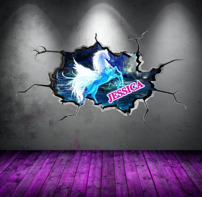 

Personalized Unicorn Wall Decal, Graffiti Wall Art, Custom Wall Sticker, Graffiti Sticker, Graffiti Name Wall Decal, Nursery Wal
