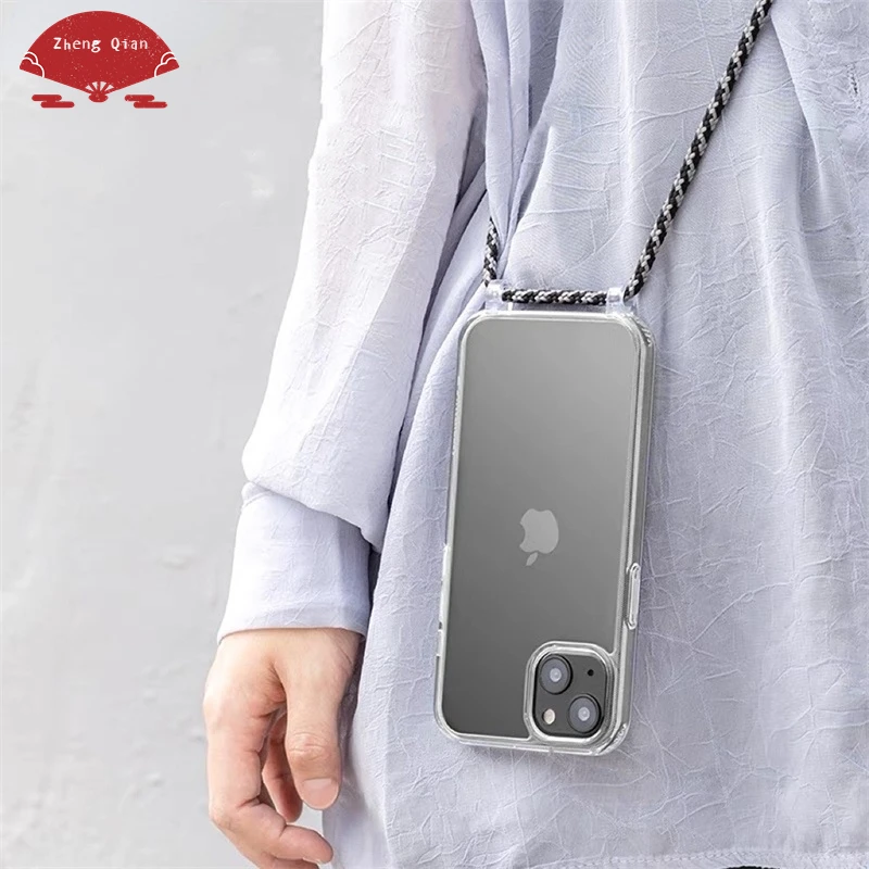 

Luxury Crossbody Lanyard 2023 New Transparent iPhone case for iphone 11Pro max 12 14 XR XS 6 7 8 plus Cover Strap