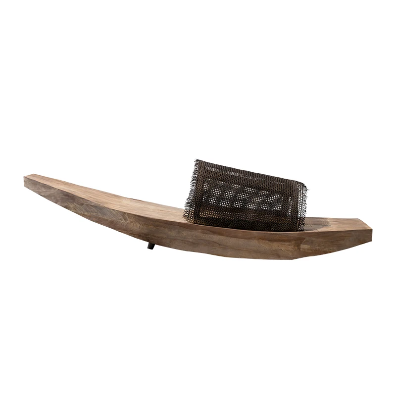

Large abstract wood carved boat-shaped floor ornaments, landscape decorative artwork