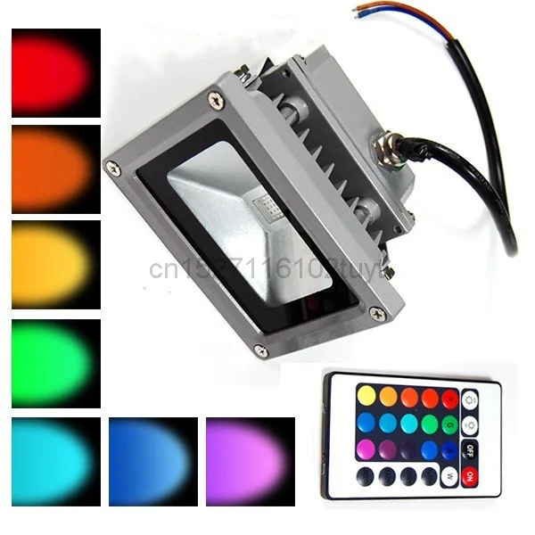 

6 шт. AC85-265V Наружное освещение 10 Вт RGB Светодиодный прожектор черный/серый корпус водонепроницаемый IP65 Светодиодный прожектор Ландшафтная л...
