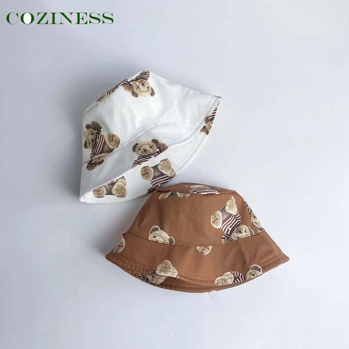 

Baby Hat Thin Section Outdoor Sun Protection Child Fisherman Baby Shading Hats Cartoon Teddy Bear Cotton Personality Kids Cap