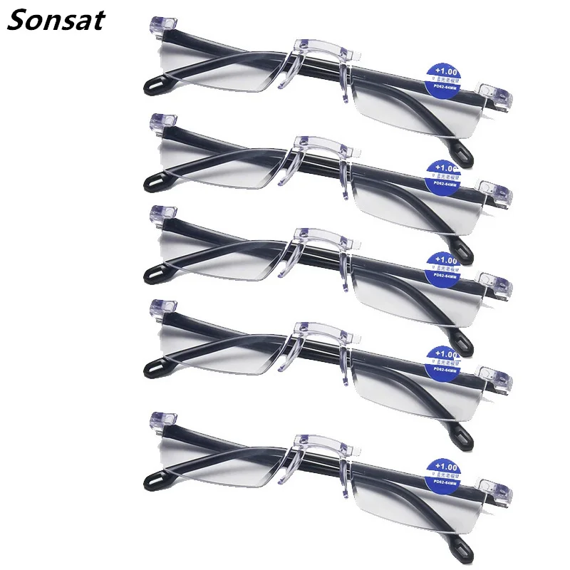 

Очки для чтения без оправы для мужчин и женщин, ульсветильник солнцезащитные аксессуары для чтения, с защитой от сисветильник света, с брилл...