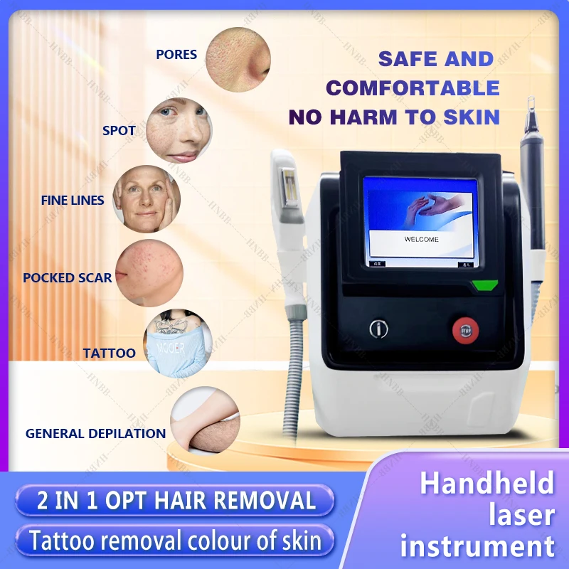 

Portable IPL Hair Removal Laser OPT Professional Skin Rejuvenation Nd Yag Laser 532 1064 1320nm Tattoo Removal Machine