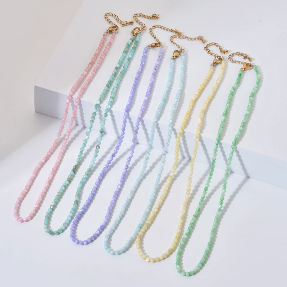 ZMZY оптовая продажа 3 мм натуральный пресноводный корпус бусины чокер Круглый