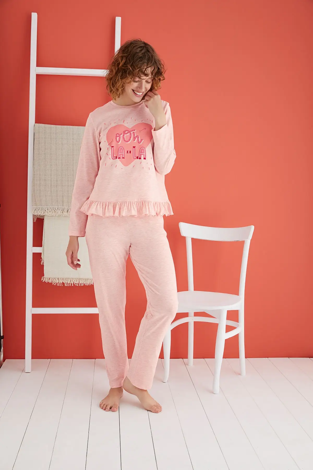 

Women's Pajamas Printed Sleep Lounge Pajamas Elastic Waist Nightwear Retro Sleepwear Night Suit Casual Home Clothing