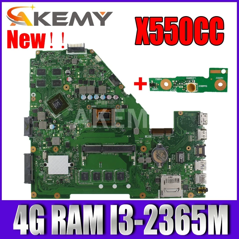 

Akmey X550CC For Asus X550CA R510C Y581C X550C X550CL laptop motherboard I3-2365M CPU 4G tested 100% work original mainboard